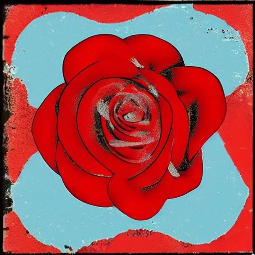 album cover of a indie rock band, red rose, album Stable Diffusion
