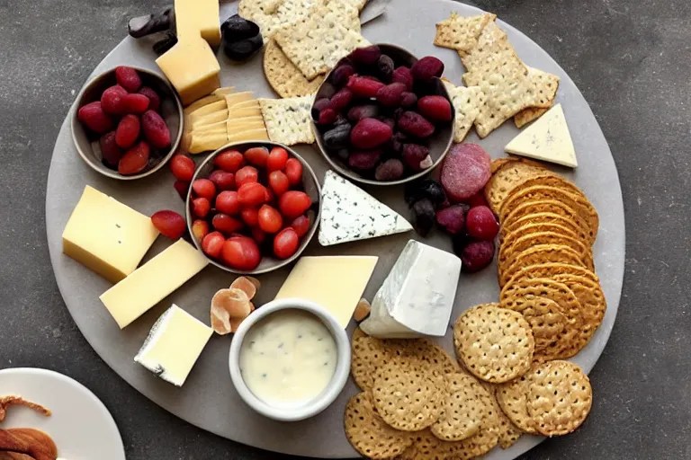 A small cheese platter with crackers Stable Diffusion OpenArt