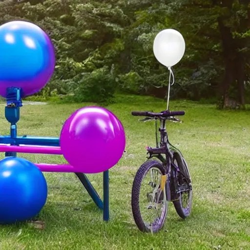 air pump pumping up a balloon, bicycle pump, inflating Stable
