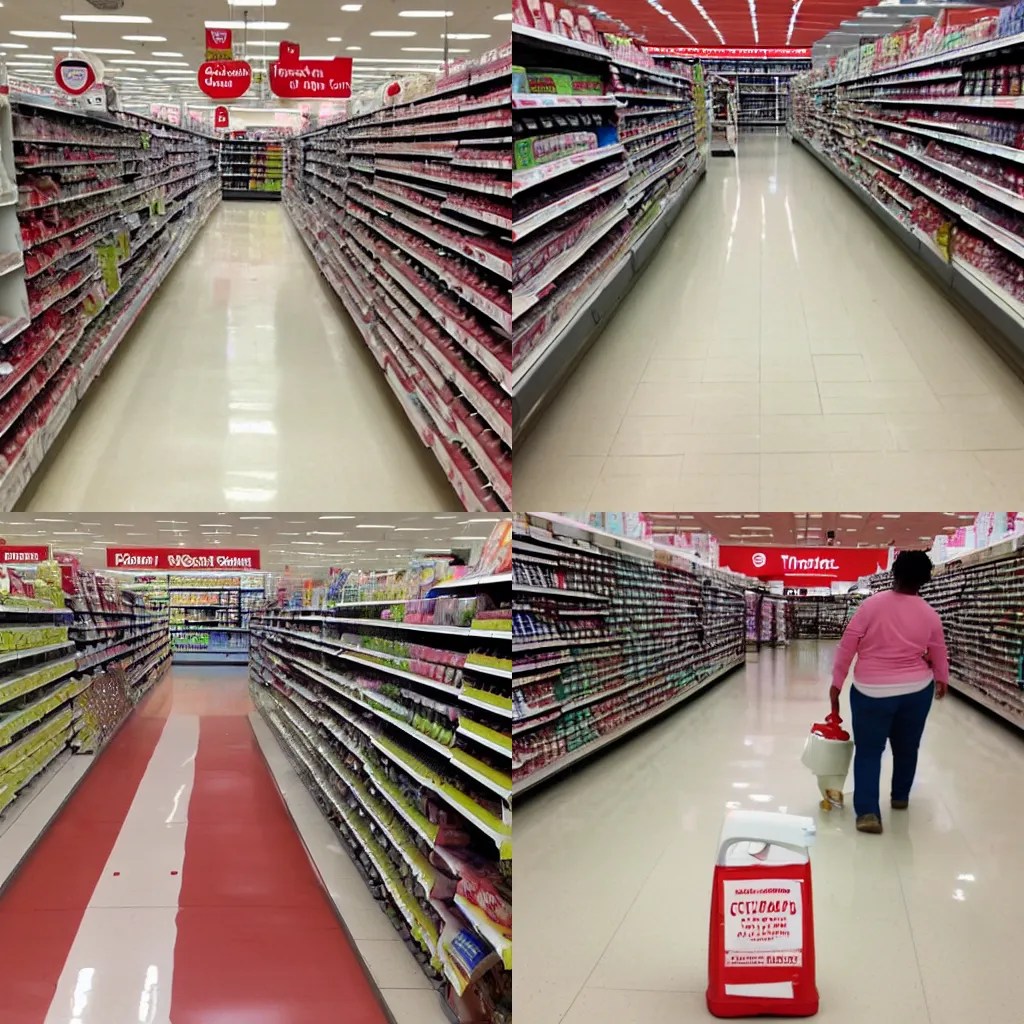 Target store aisle fell over spilling milk everywhere Stable Diffusion OpenArt