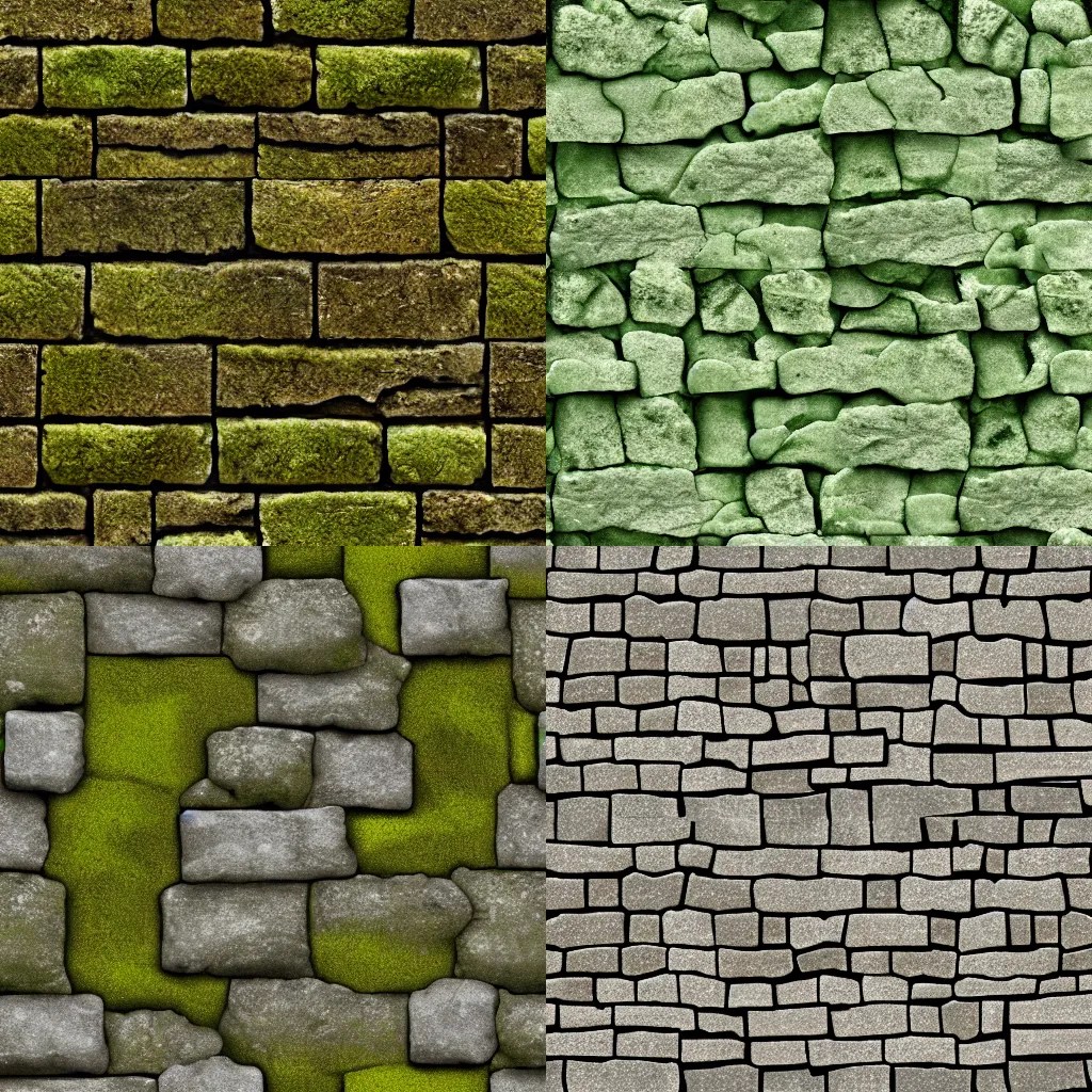 mossy cobblestone wall texture Stable Diffusion