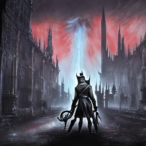 bloodborne in the style of magic the gathering, Stable Diffusion