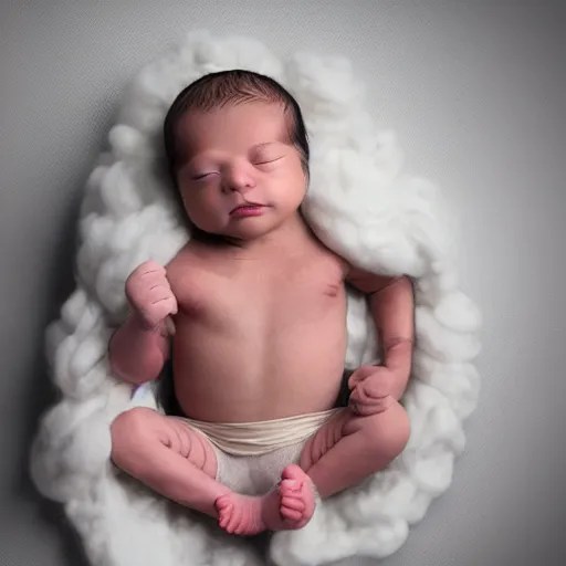 a newborn baby with huge muscles, barrel chested, Stable Diffusion