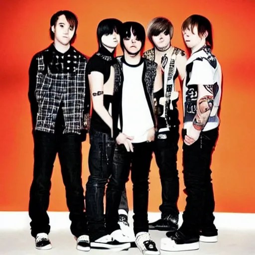 an emo band from the 2000's Stable Diffusion