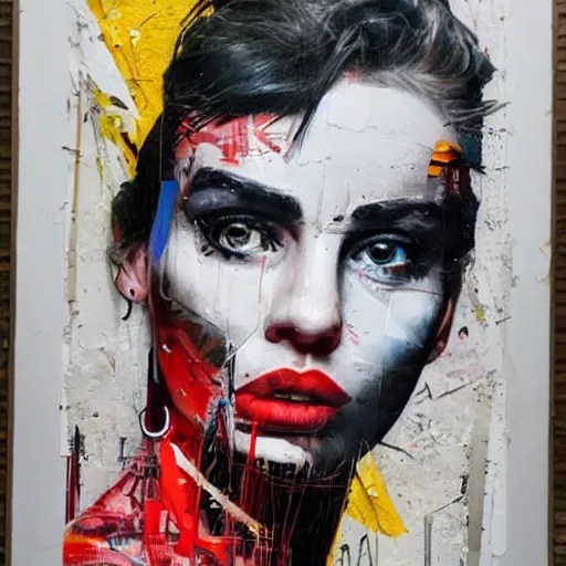 mixed media portrait by Chevrier Stable Diffusion OpenArt