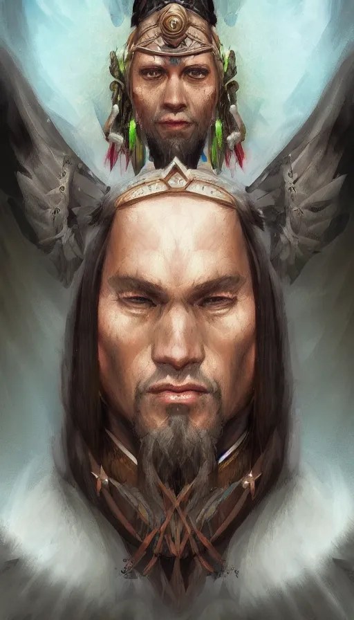 portrait of a digital shaman, by d & d concept artists Stable