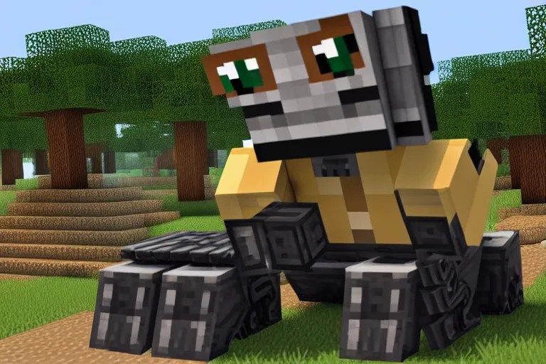 wall e in minecraft, heavy detailed, ultra high Stable Diffusion