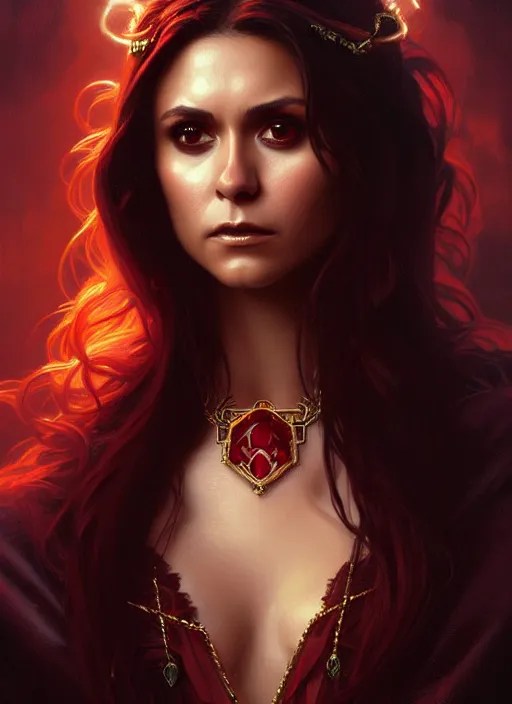 portrait of nina dobrev as a vampire lord, jewelry, Stable Diffusion