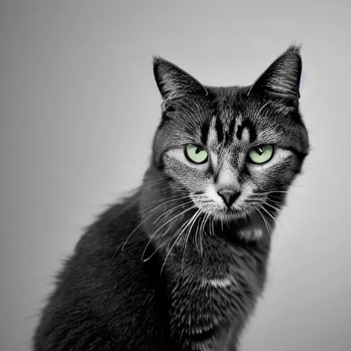 a cat staring forward in concern wearing a lab coat Stable Diffusion