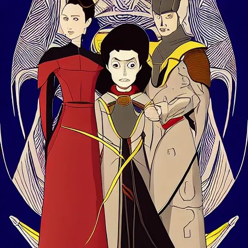 family portrait of duke leto atreides, lady jessica Stable Diffusion