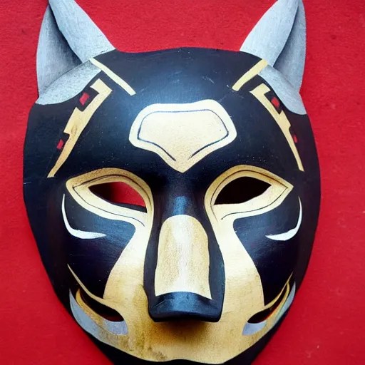 painted wooden wolf spirit mask, pacific northwest Stable Diffusion OpenArt