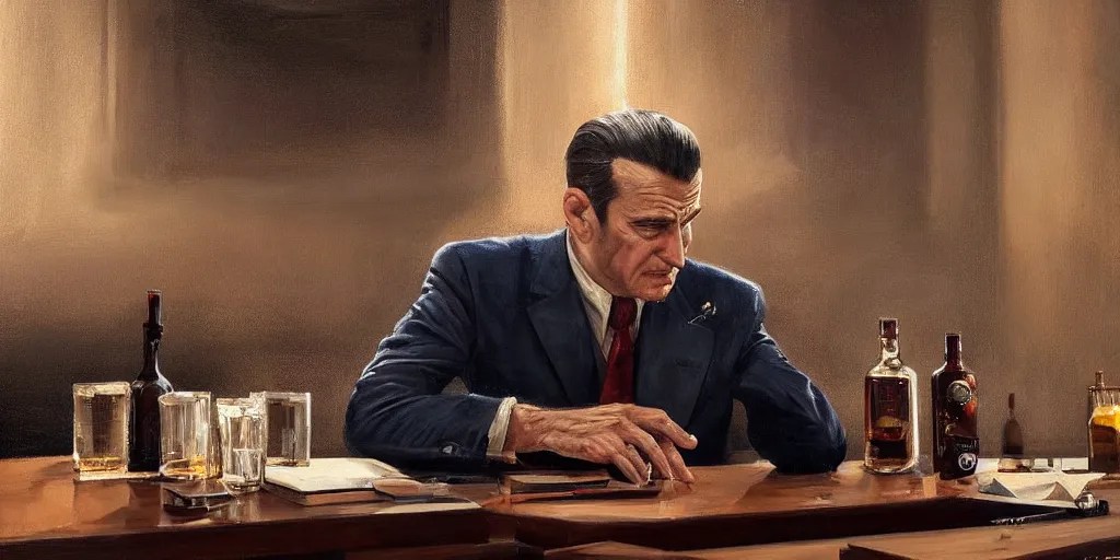 beautiful oil matte portrait painting, mafia boss Stable Diffusion