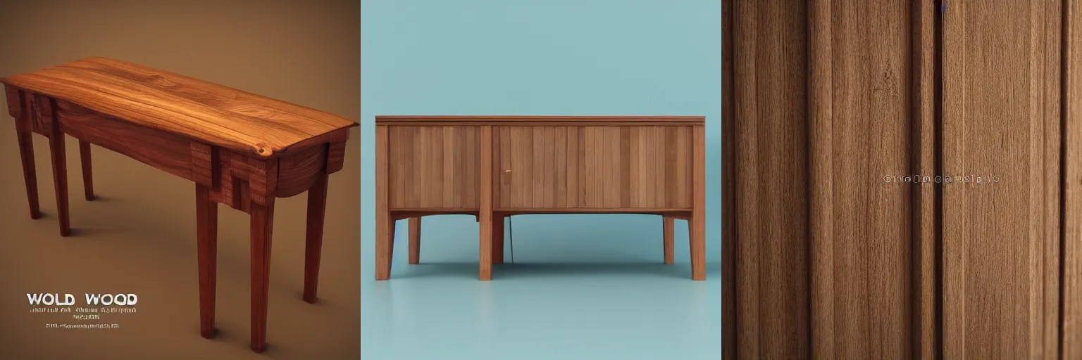 wooden furniture, render, octane, 4k, highly detailed, Stable