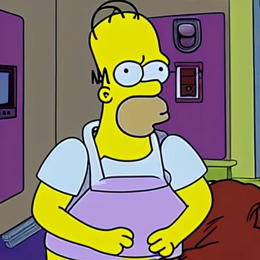 homer simpson falling asleep in a haunted house, on Stable Diffusion