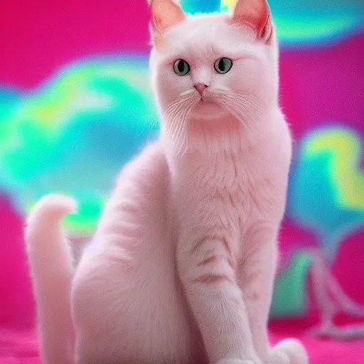 cotton candy cat Stable Diffusion