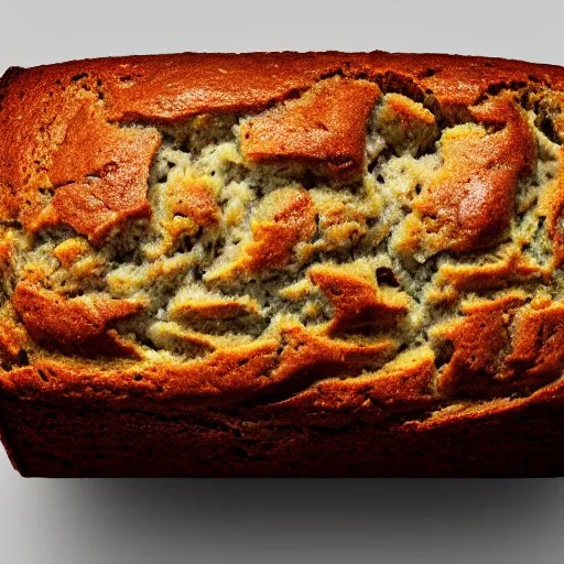 photorealistic photograph of banana bread at work Stable Diffusion