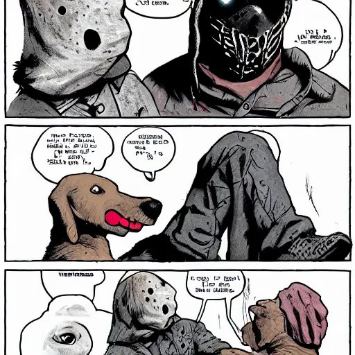 Jason Voorhees and dog Stable Diffusion