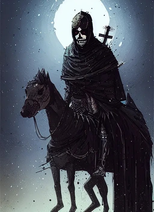 horror art, king diamond as middle age crusader in the Stable Diffusion