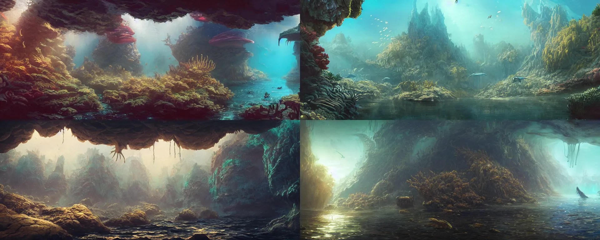 a beautiful detailed matte painting of underwater Stable Diffusion