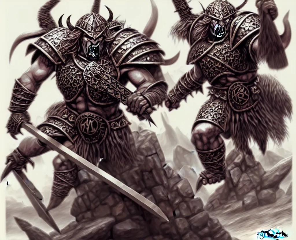 warhammer, dnd, fantasy, fierce legion of warriors Stable Diffusion