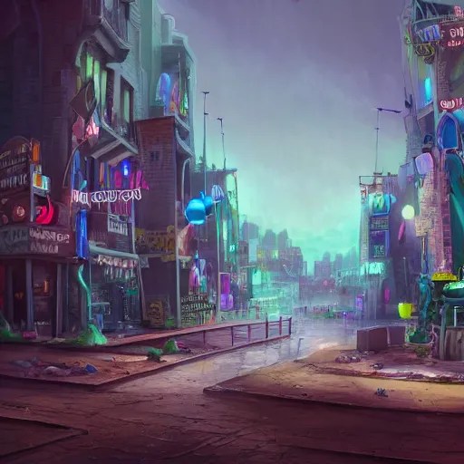 Downtown Bikini Bottom, city, cinematic, cinematic Stable Diffusion OpenArt