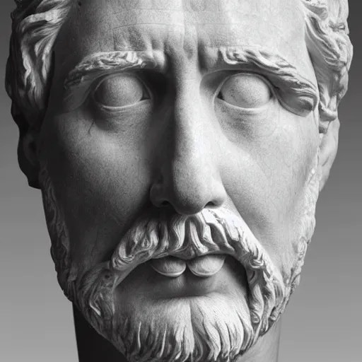 marble bust of a man who figure out the meaning of Stable Diffusion