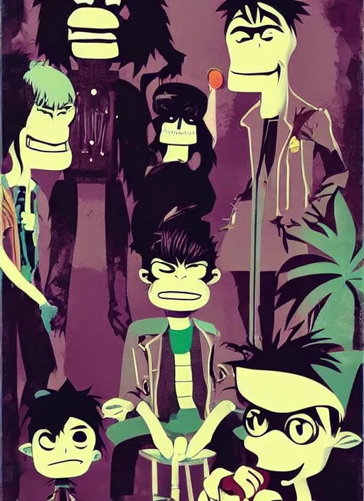 gorillaz, official art by jamie hewlett, phase 2, Stable Diffusion