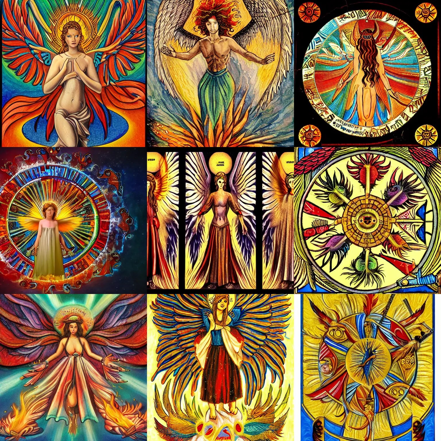 Biblically accurate angel, wheel of a thousand eyes, Stable Diffusion