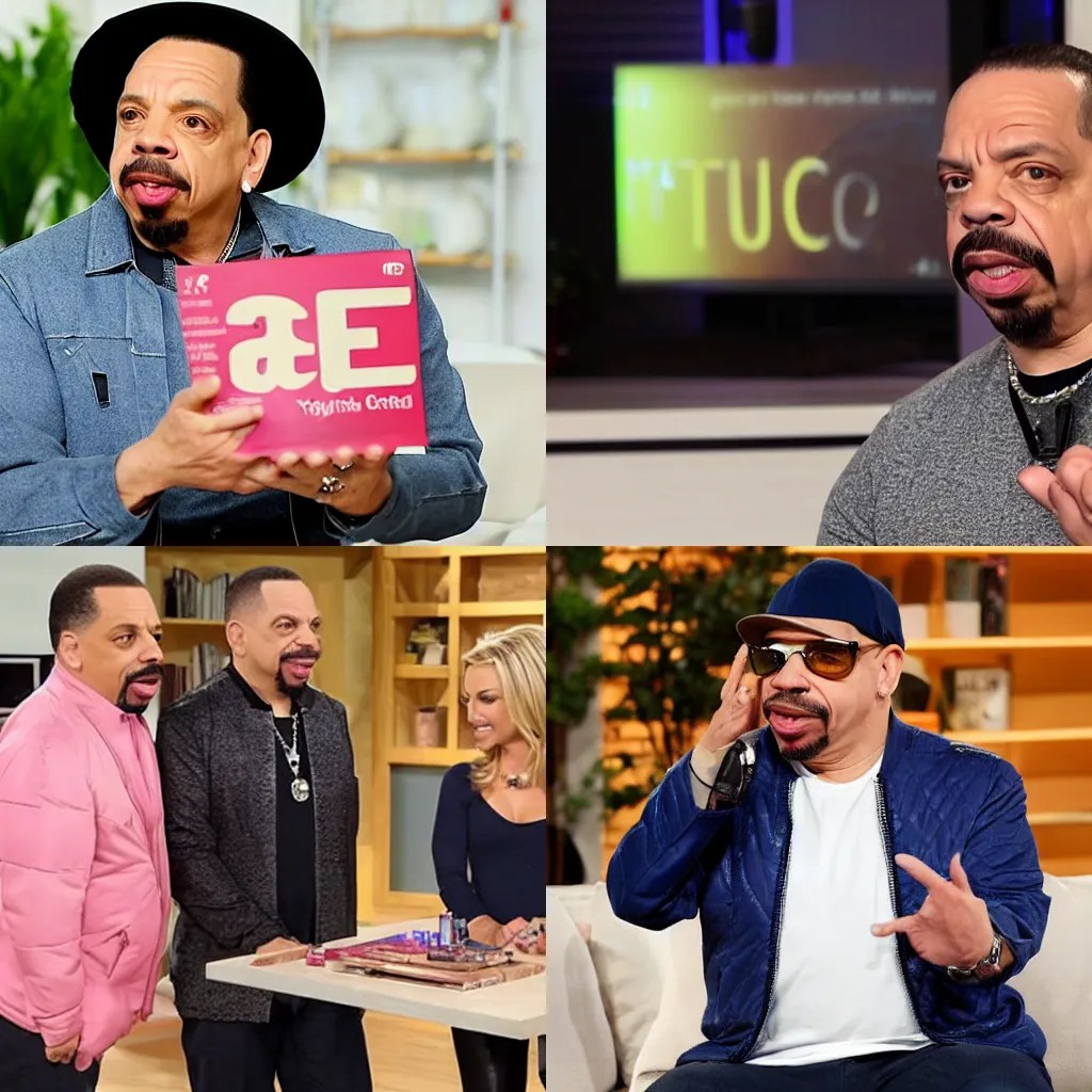 ice t as a presenter on a channel, home Stable Diffusion