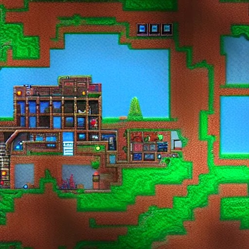 3 d terraria made in unreal engine, professional | Stable Diffusion