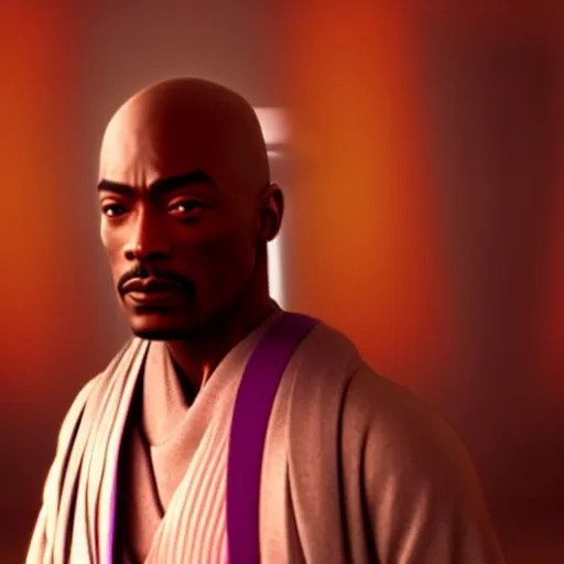 Tupac Shakur as Mace Windu, highly detailed, 8k, movie Stable