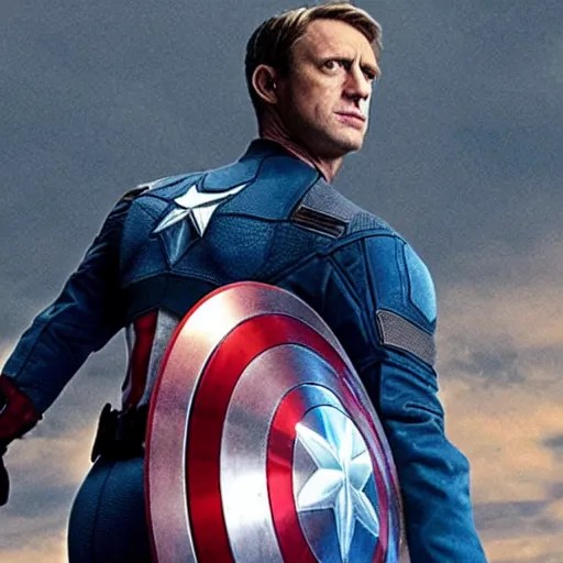“A still of Tony Hawk as Captain America in the film Stable Diffusion