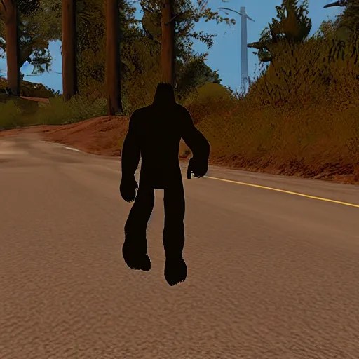bigfoot in gta san andreas caught on camera, leaked Stable Diffusion