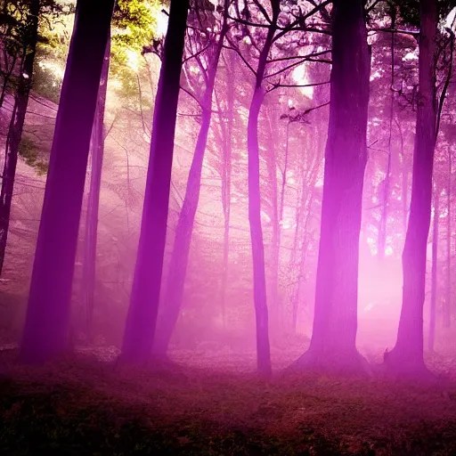 purple portal inside the dark forest, glowing, vibe, Stable Diffusion