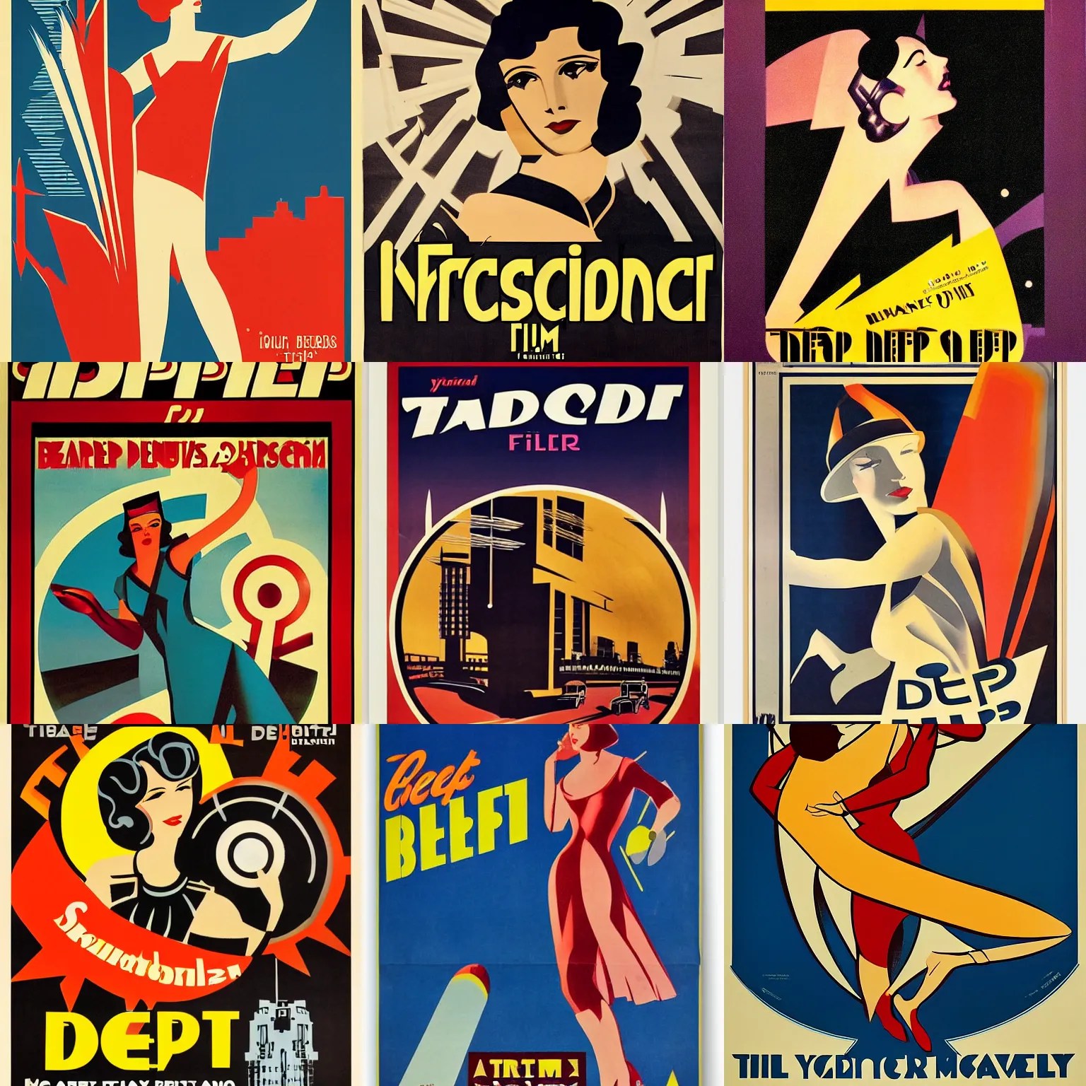 art deco film poster, beep Stable Diffusion OpenArt