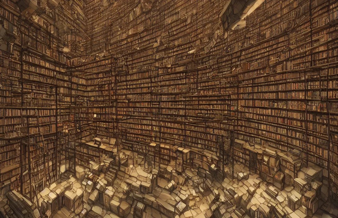 The Library of Babel, massive library with high Stable Diffusion