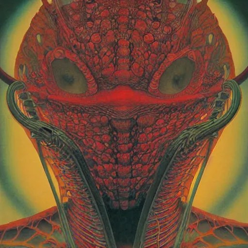 a simple centered portrait of a non human predatory Stable