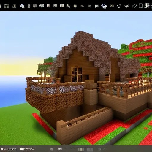 Minecraft House Ideas, beautiful bright lighting, god Stable Diffusion