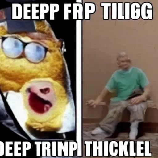 Deep fried meme with a trolling face Stable Diffusion