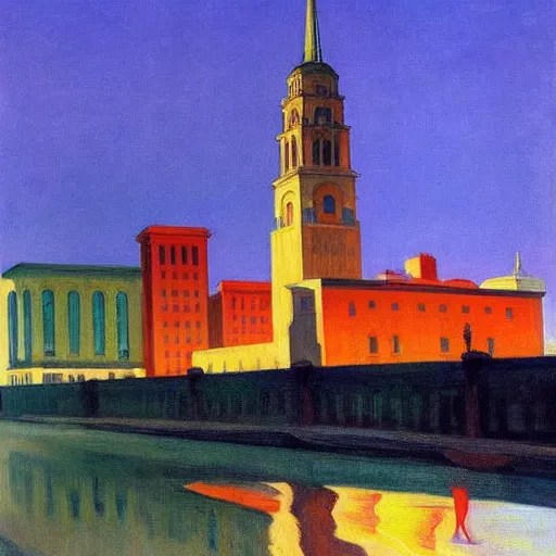 a beautiful painting of Columbus Ohio by Edward hopper Stable