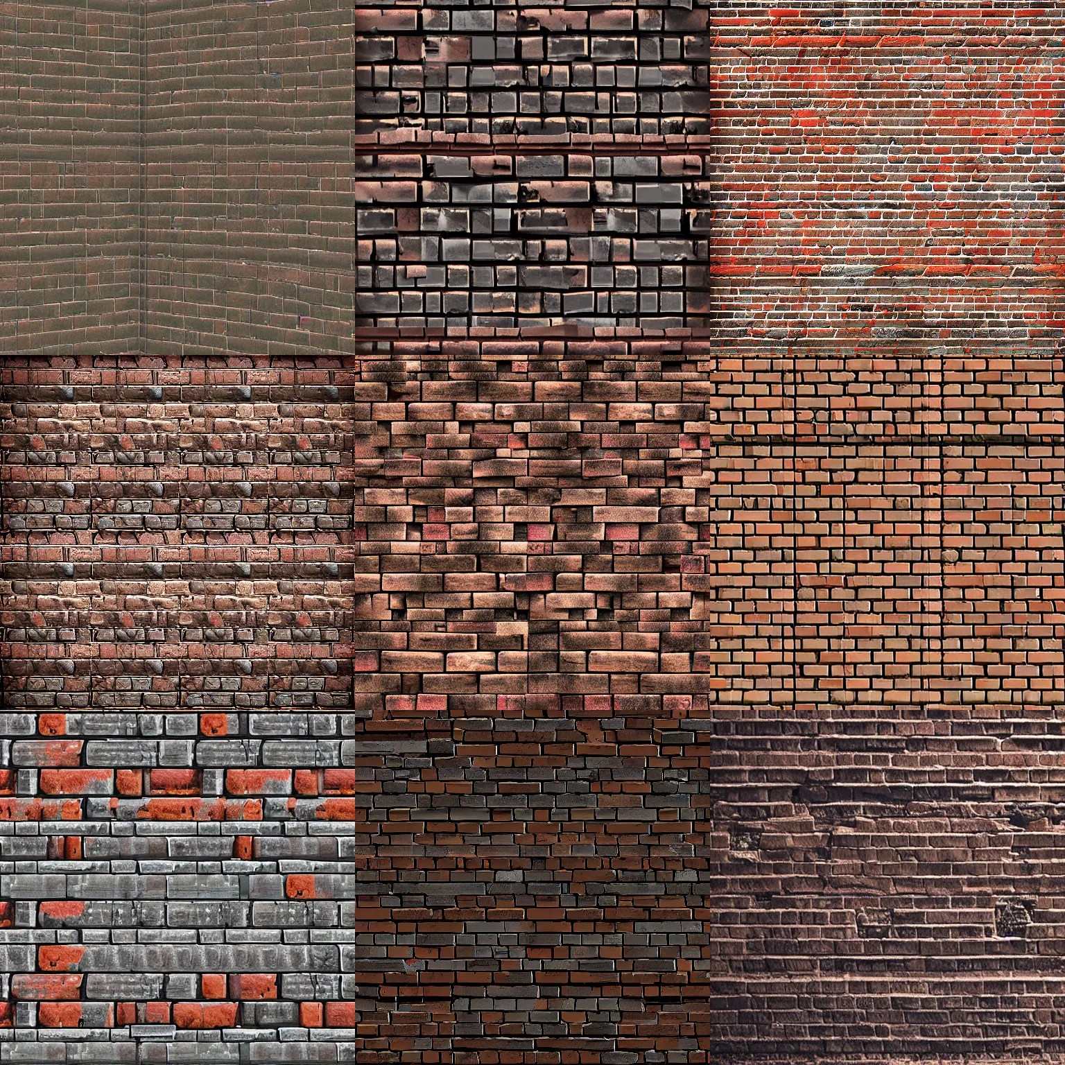 dystopian brick wall, game texture, content library Stable Diffusion
