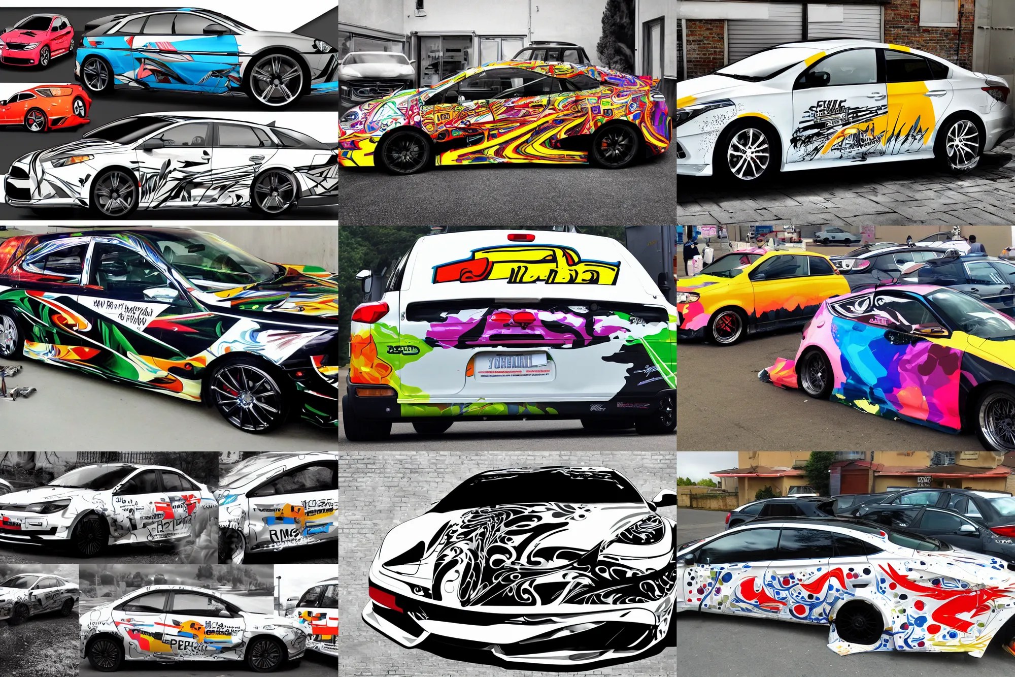 a car graphics page Stable Diffusion OpenArt