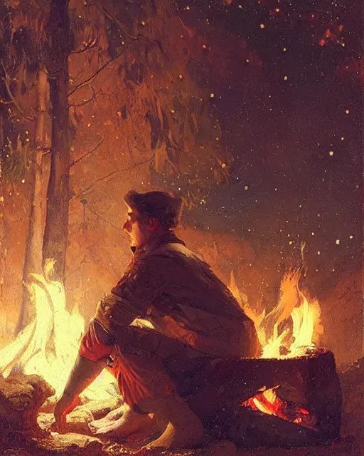 very very attractive man contemplates his hands from Stable Diffusion