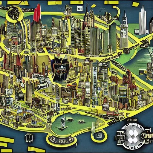 gotham city map Stable Diffusion
