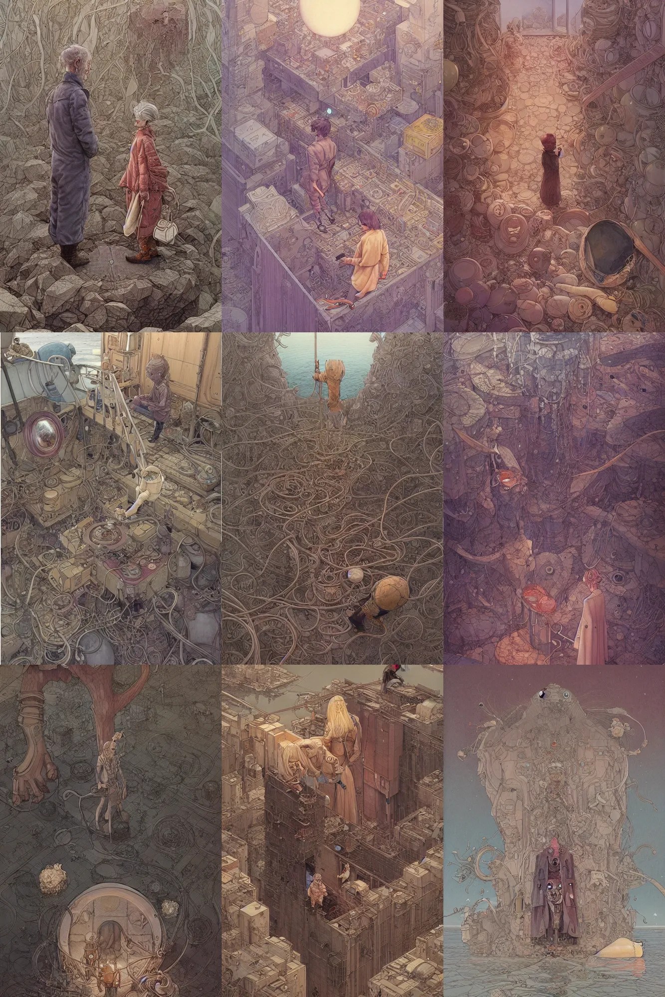 the ego separates, by Moebius, by Mattias Adolfsson, Stable Diffusion