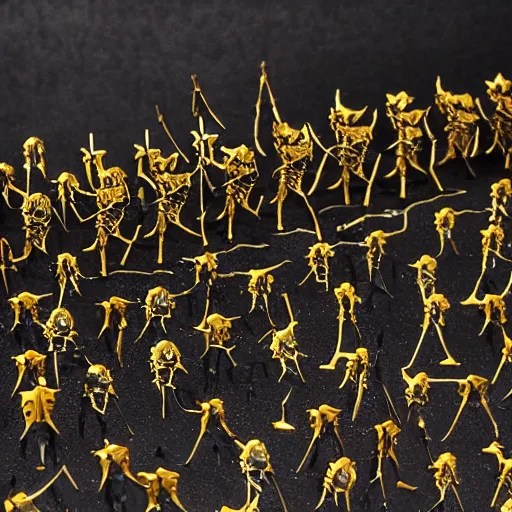 darkness army of skeletons in golden armor Stable Diffusion OpenArt