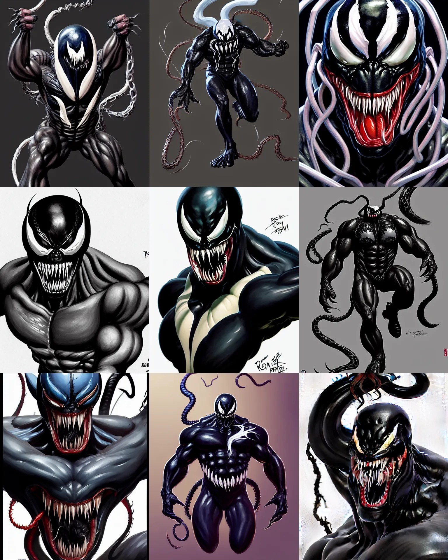 character concept art of venom from marvel Stable Diffusion