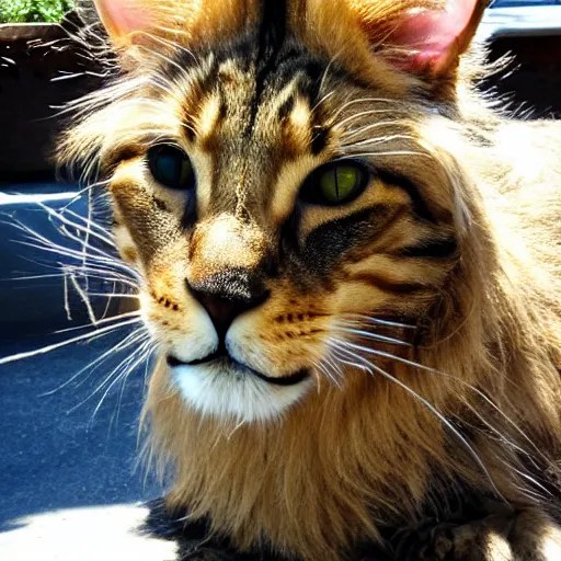 tabby, cat mixed with a lion Stable Diffusion