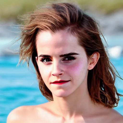 ultra realistic image of emma watson at the beach, | Stable Diffusion