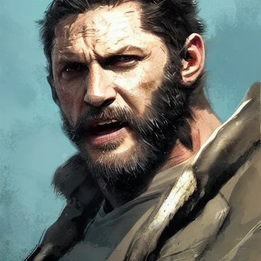 portrait of Tom Hardy as Wolverine, Marvel art, art by Stable Diffusion
